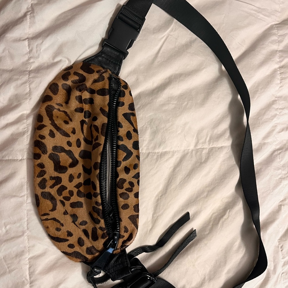 Aimee Kestenberg Leopard Print Fanny Pack with Black Strap